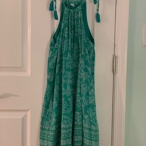 Turquoise Tie-Strap Dress